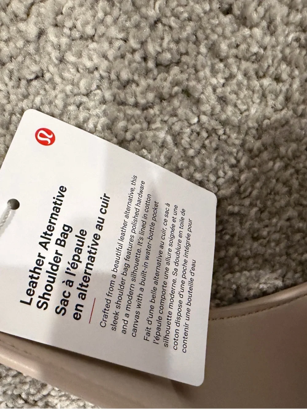 Lululemon NWT Leather Alternative Shoulder Bag Cashew 8L - Picture 11 of 12